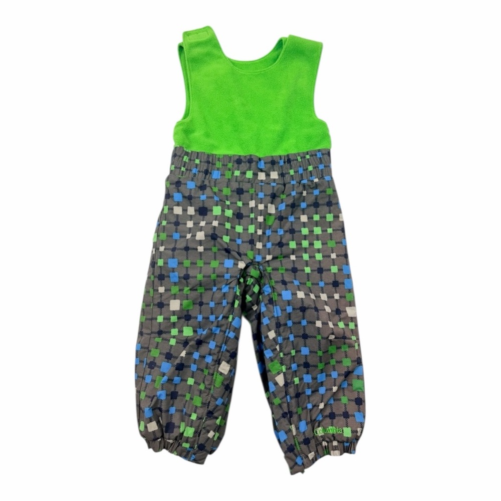 Columbia Youth Snow pants Suit Overalls‎ Grey Block Pattern 12-18 Months